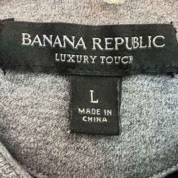Banana Republic Luxury Touch Blue With Gray Trim Polo Shirt Men's Size Large - Picture 4 of 6